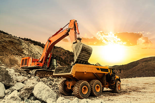 Heavy equipment on a construction site